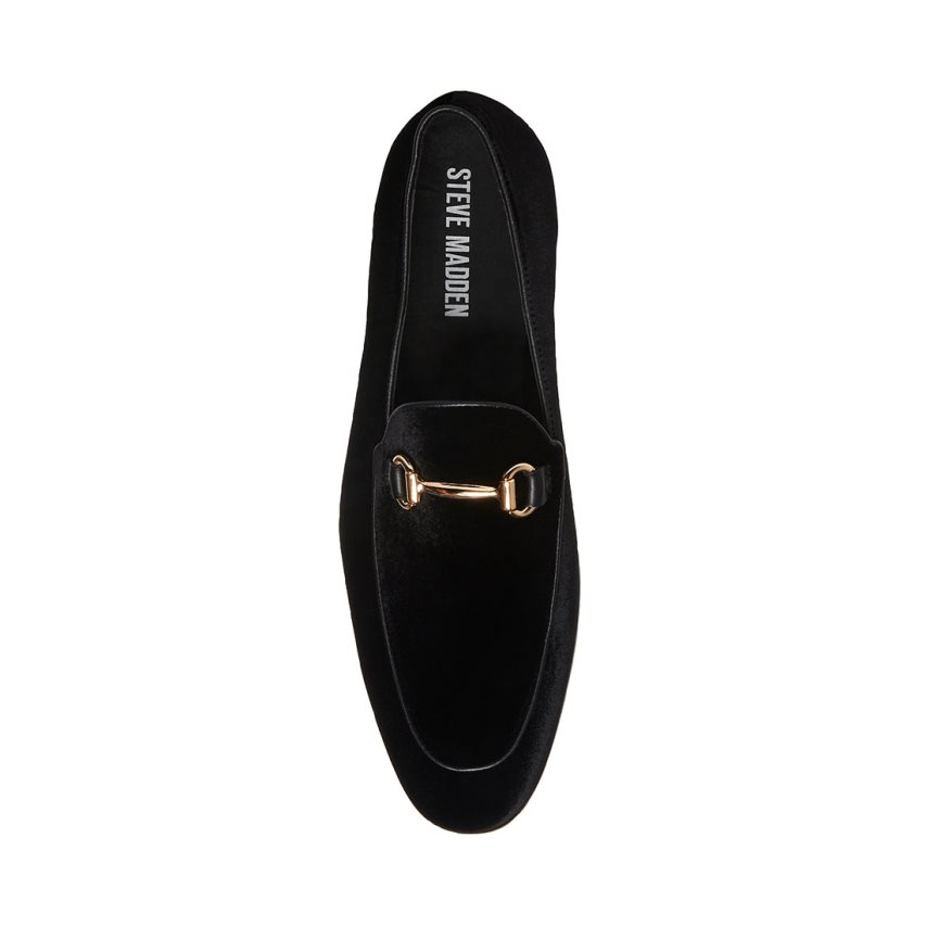 Black Steve Madden Diego-v Velvet Men's Loafers | PH 0978AFY